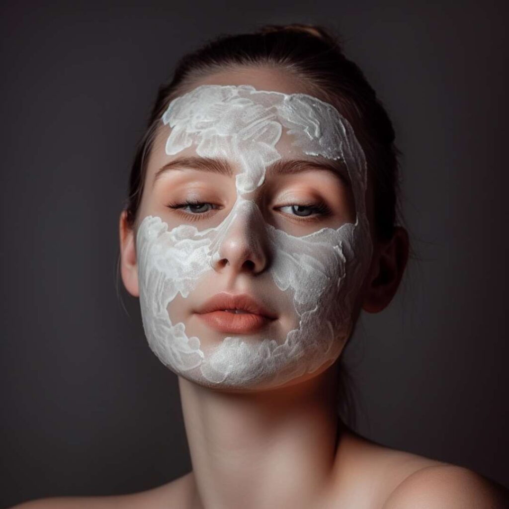 Woman relaxing with a facial mask at Oppa Spa
